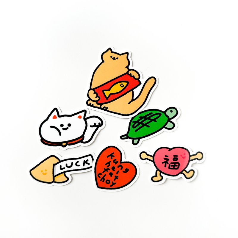 贺年贴纸组合 - 贴纸 - 纸 多色