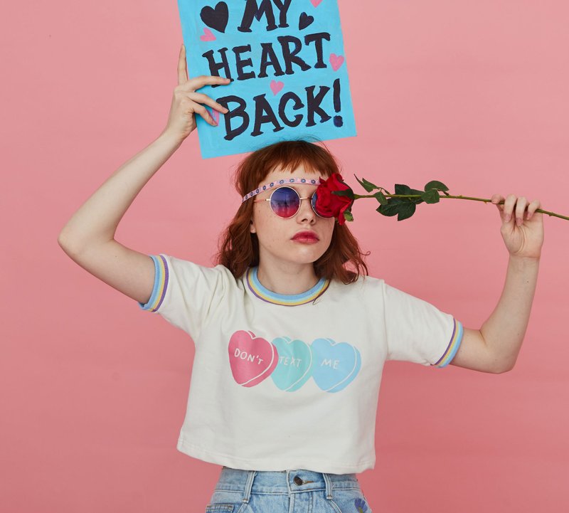 Don't text me cropped top - 女装上衣 - 其他材质 多色