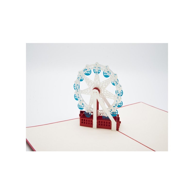 日本 Pop-up 纸雕3D立体卡片 摩天轮 - 卡片/明信片 - 纸 