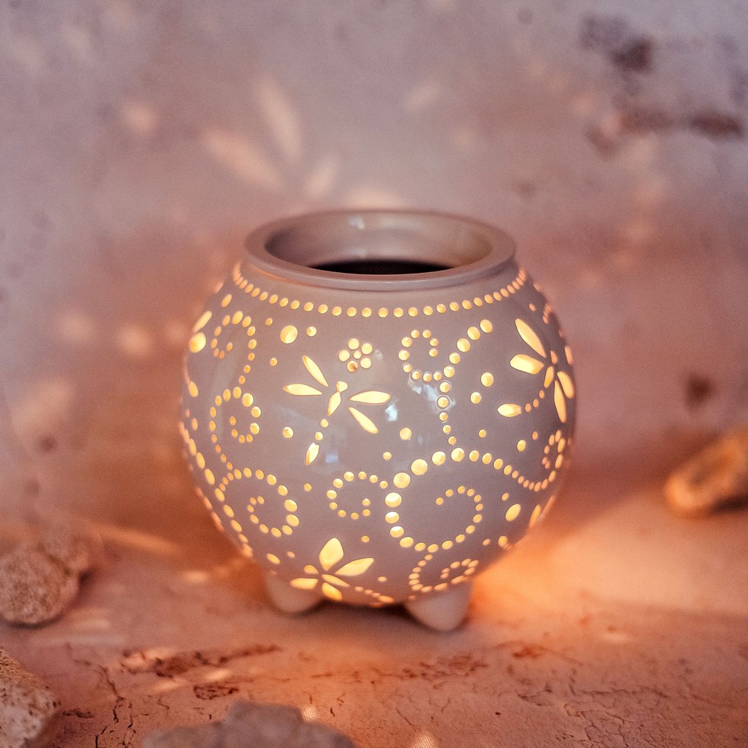 Dragonfly Ceramic Oil Burner, Wax Melt Warmer, or Tealight Holder - 蜡烛/烛台 - 陶 