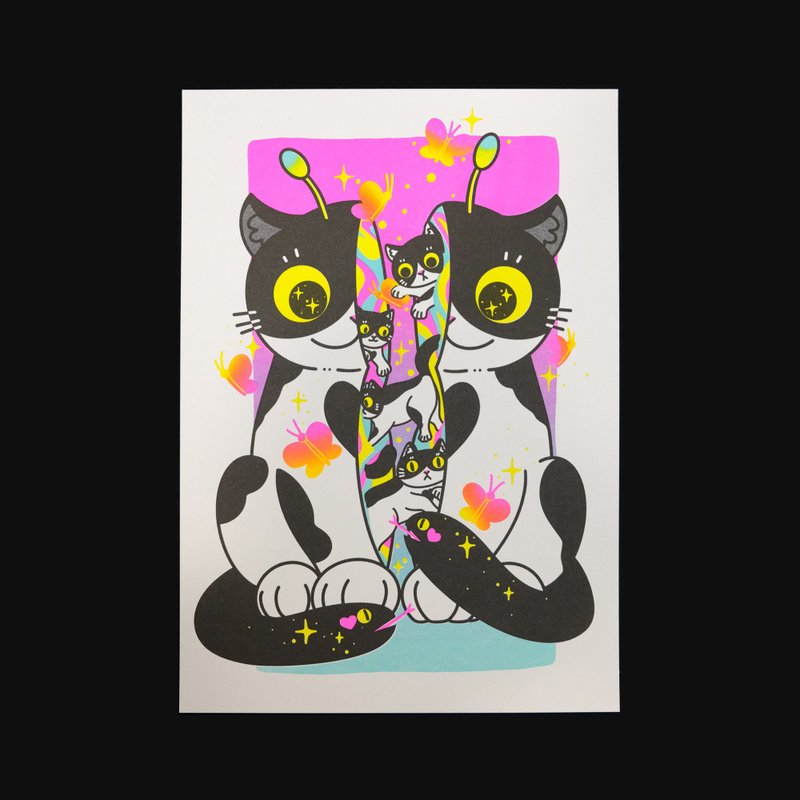 裂开猫猫 Riso 印刷 Poster 原创独立海报 - 其他 - 纸 多色