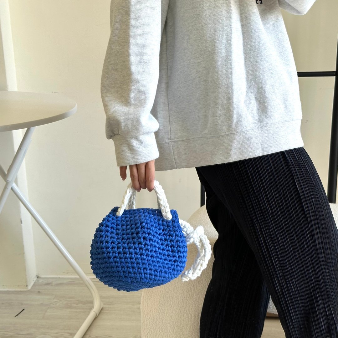 手提编织包【Crochet bag】 - 手提包/手提袋 - 棉 