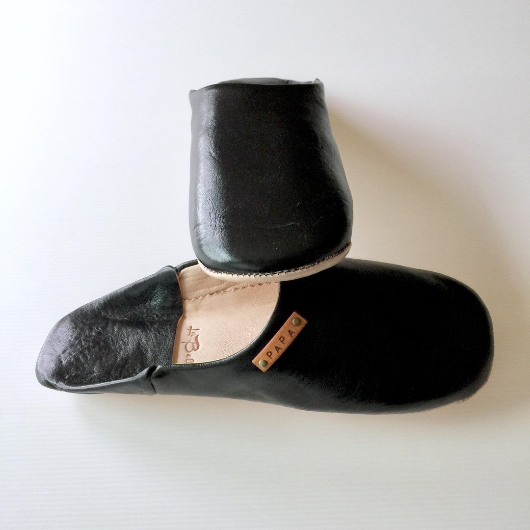 Baboosh Slippers Daddy Black - 其他 - 真皮 黑色