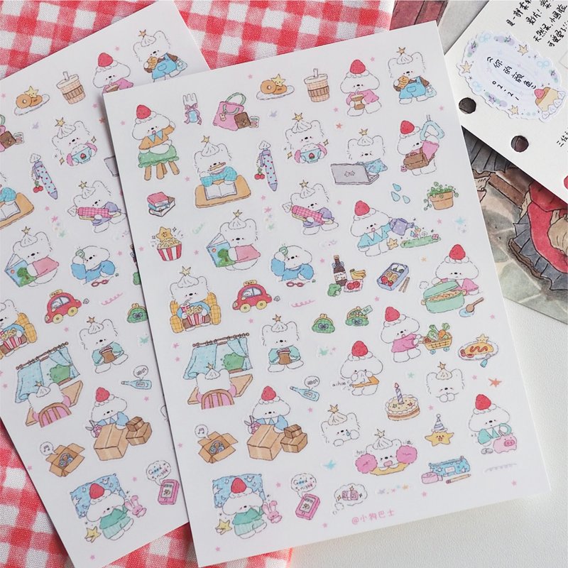 小狗巴士VOL.11 可爱小狗甜品系列 手帐拼贴装饰贴纸/咕卡贴纸 - 贴纸 - 纸 多色