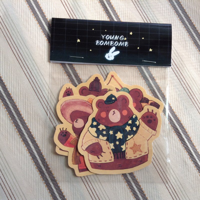 【star moon bear】_复古贴纸组 - 贴纸 - 纸 
