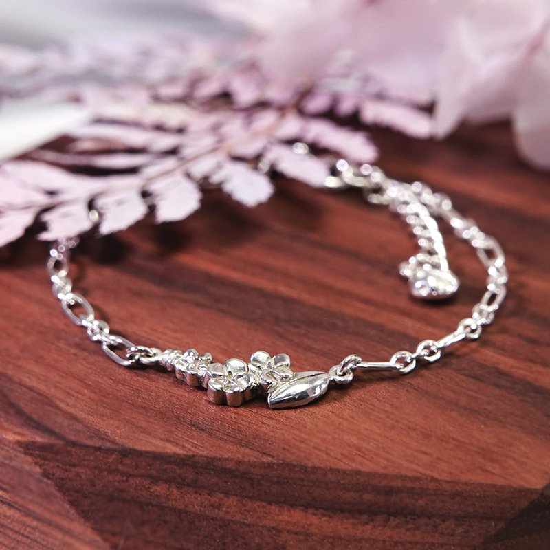 星辰花 牡羊座 星座花 925纯银手链 生日礼物 女生手链 - 手链/手环 - 纯银 银色