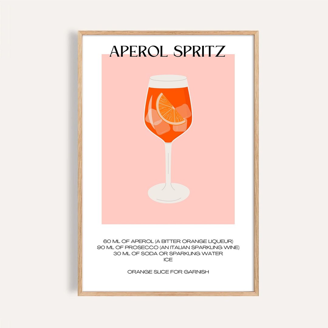 橙光气泡 Aperol Spritz / 调酒艺术挂画 酒海报 餐酒馆装饰画 - 海报/装饰画/版画 - 纸 