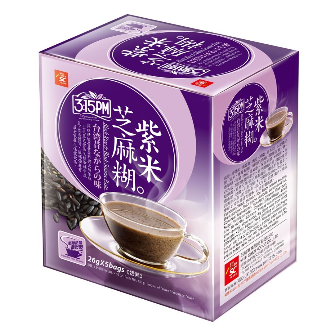 【3点1刻】紫米芝麻糊 5入/盒 - 五谷杂粮/米 - 其他材质 紫色
