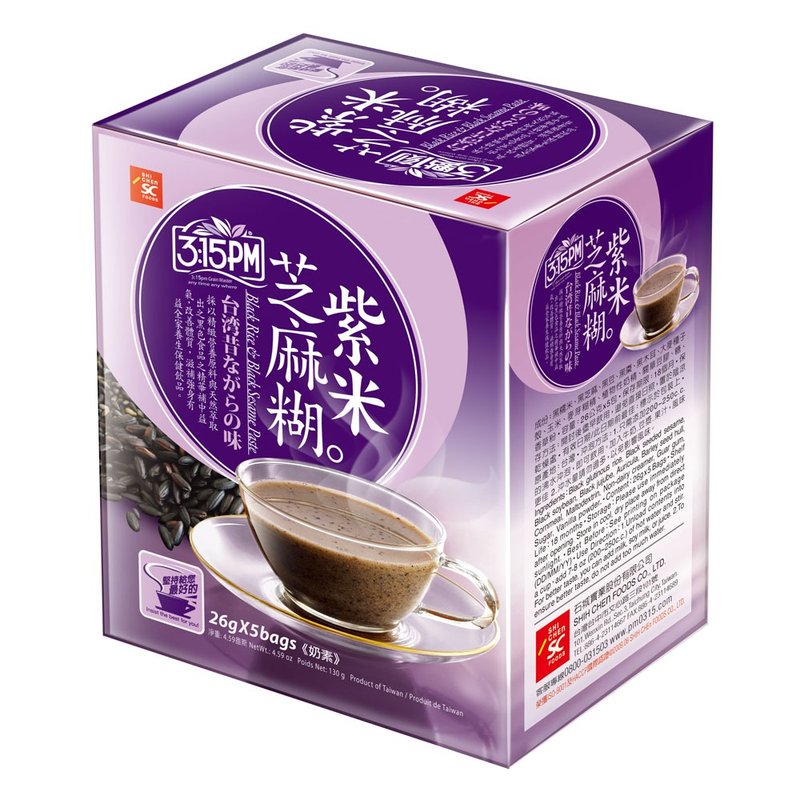【3点1刻】紫米芝麻糊 5入/盒 - 五谷杂粮/米 - 其他材质 紫色