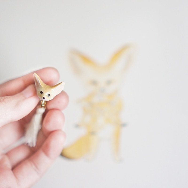 ［独角森林］耳廓狐 单只耳夹／耳针 - 耳环/耳夹 - 其他材质 
