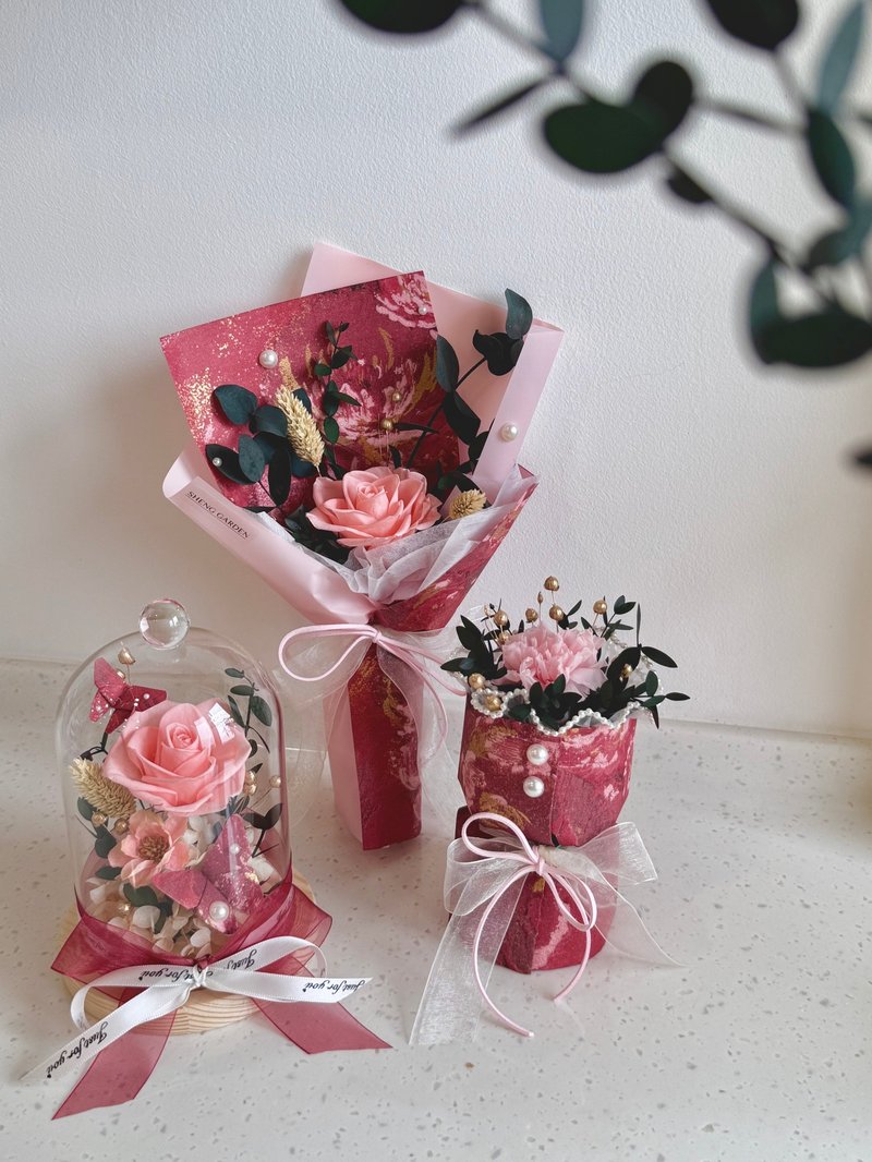 Sheng Garden盛世花苑【复古油画系列】情人节 母亲节 - 干燥花/捧花 - 植物．花 红色