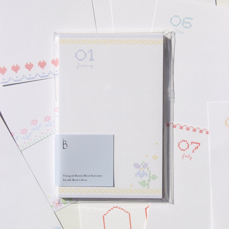 十字绣 | 月记事与标签手帐内页 Mini6 - 笔记本/手帐 - 纸 多色