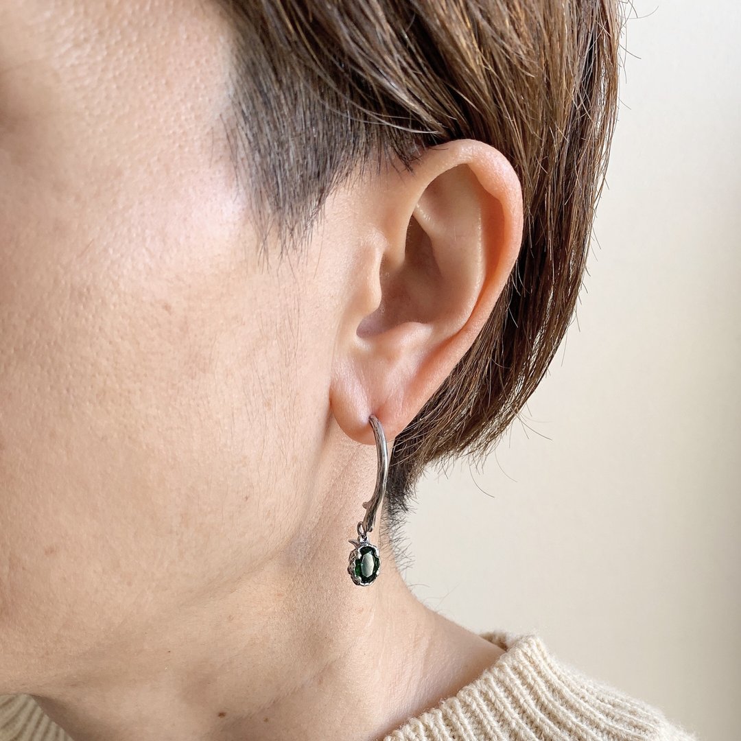 summer treasure earrings - 耳环/耳夹 - 纯银 银色