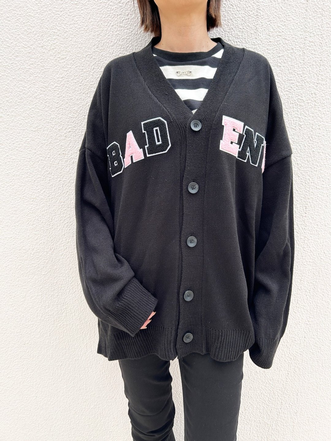 Oversize Cardigan / Black / Free Size / hellcatpunks / hcp-cd-0027 - 女装针织衫/毛衣 - 压克力 黑色