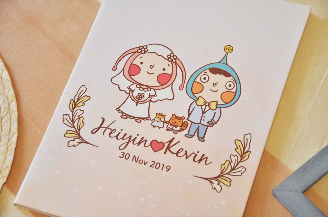 定制A4精装粉红结婚证书套 - 婚礼誓言书 - 纸 粉红色