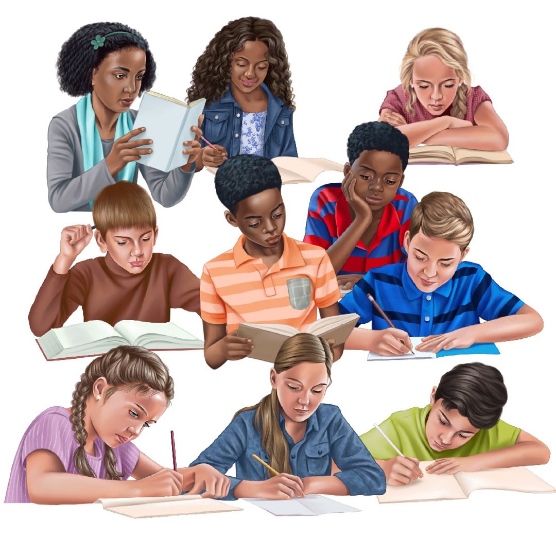 Middle School Students - 电子手绘真人画像/绘画/插画 - 其他材质 