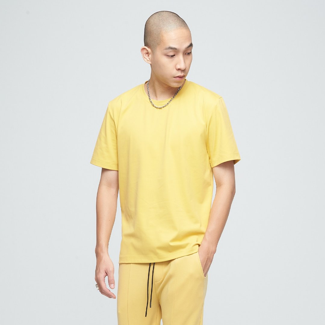 不可退换 /吸排舒适上衣(中性)-赭石黄 - 男装上衣/T 恤 - 聚酯纤维 黄色