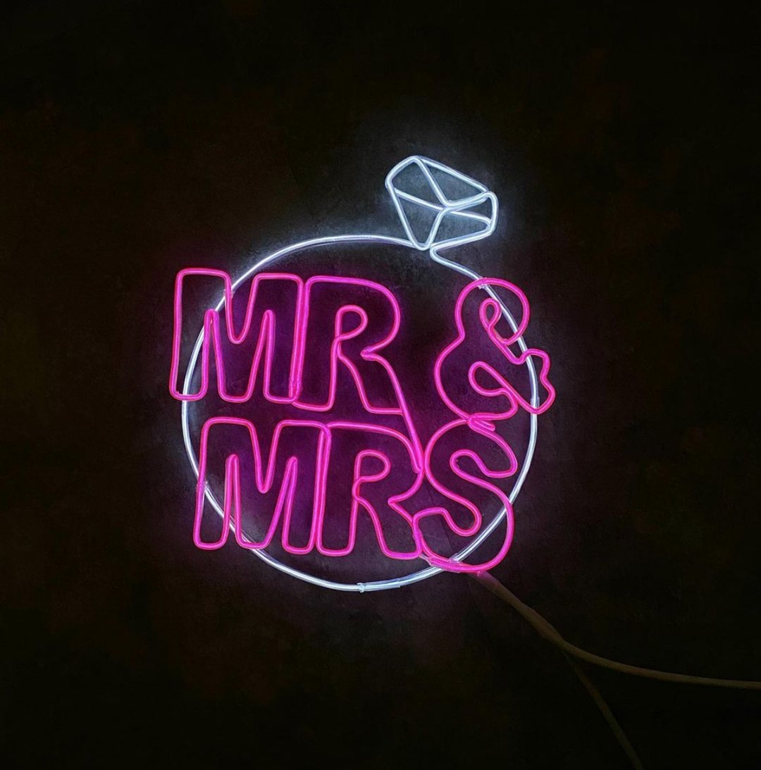 neonlite 定制霓虹文字图案灯 /Mr&Mrs婚戒/ - 灯具/灯饰 - 塑料 粉红色