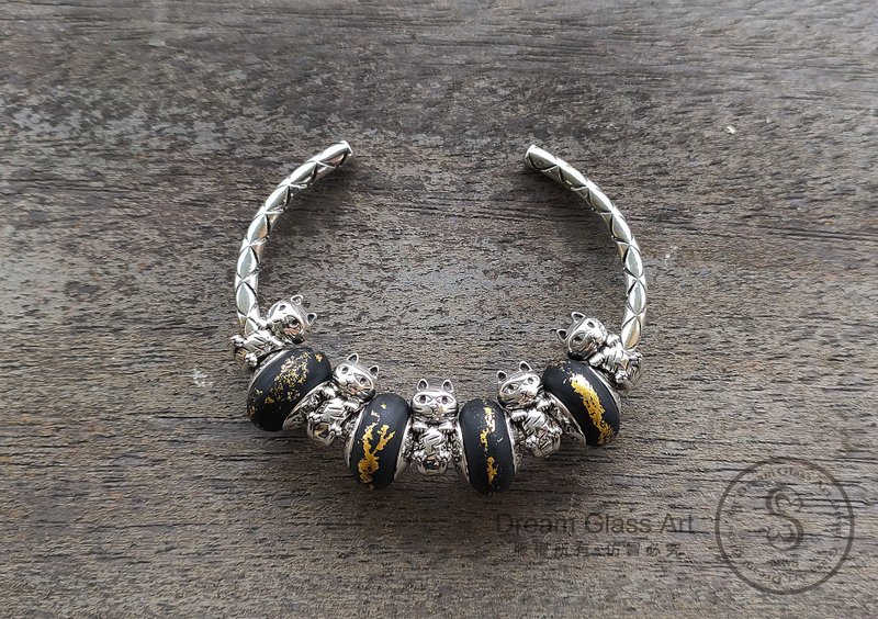 DreamGlassArt* -放空猫-SBB-190415 - 手链/手环 - 其他金属 银色