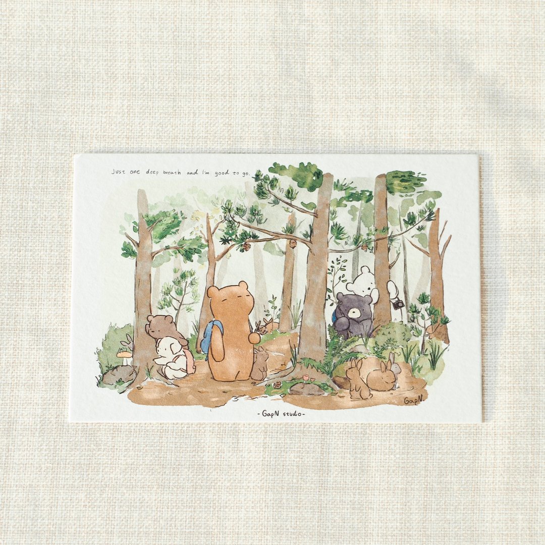 Postcard Poster One deep breath I 2023 collection - 卡片/明信片 - 纸 白色