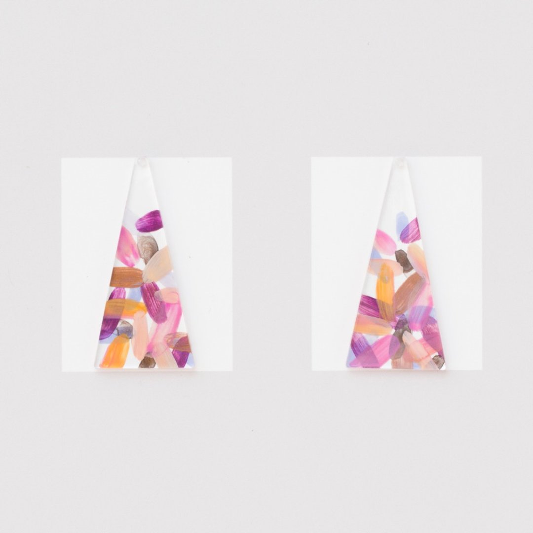 shaking earrings (夾式 or 針式) - 耳环/耳夹 - 压克力 粉红色