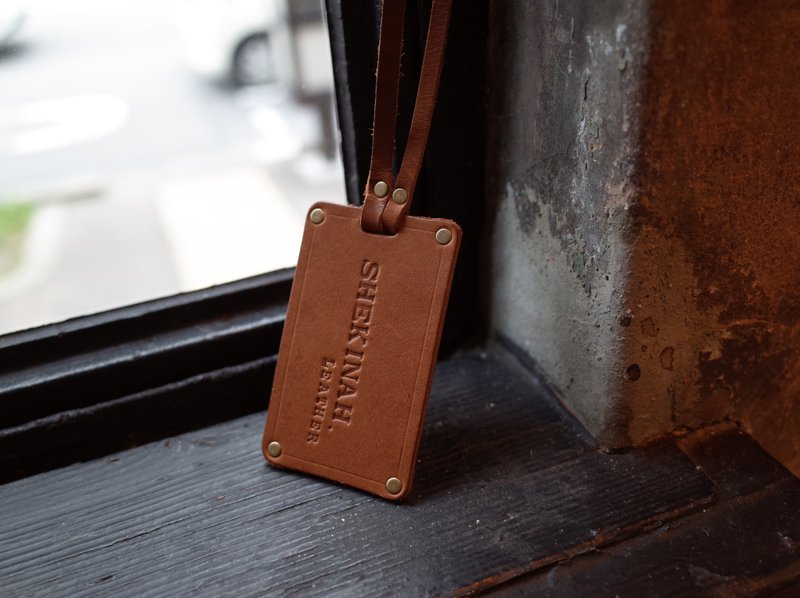 Shekinah 手工皮革 - 简单行李吊牌 - 行李吊牌 - 真皮 