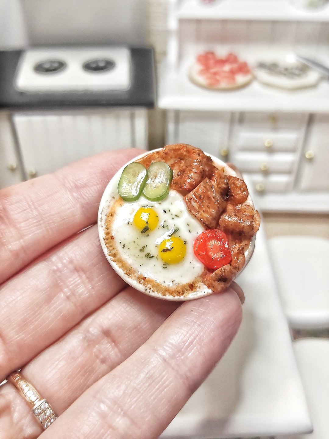 小食品 微型 娃娃的早餐 比例1 6 炒蛋 - 玩具/玩偶 - 粘土 