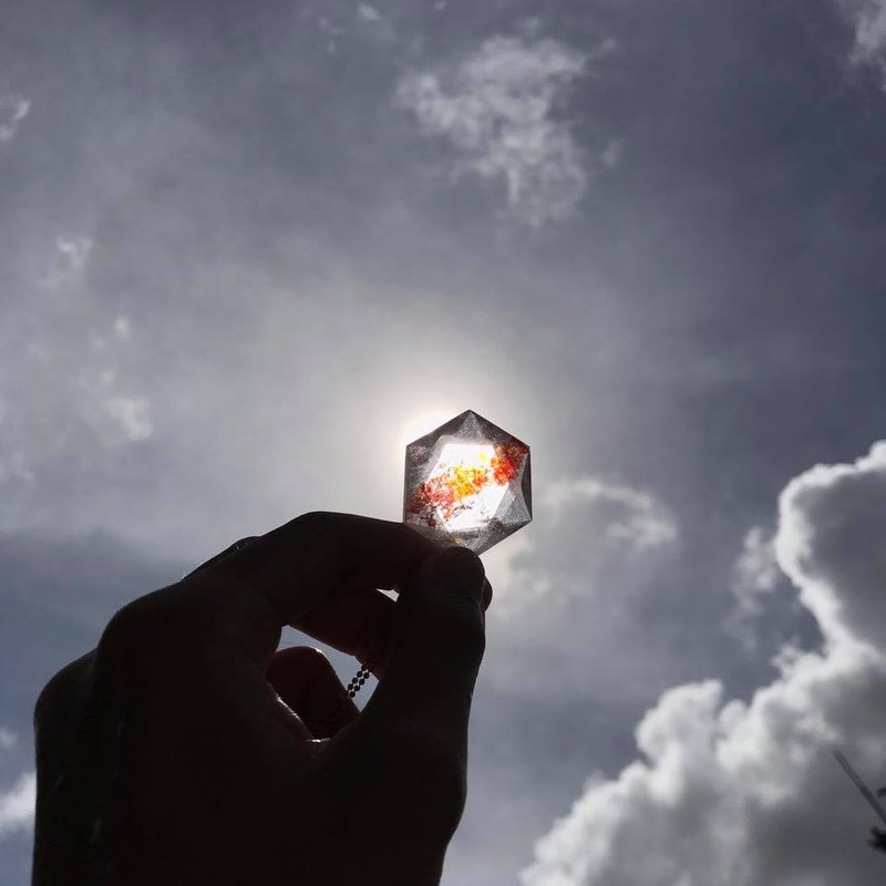 【Lost and find】天然石 水晶 异像 红花 项链 - 项链 - 宝石 红色