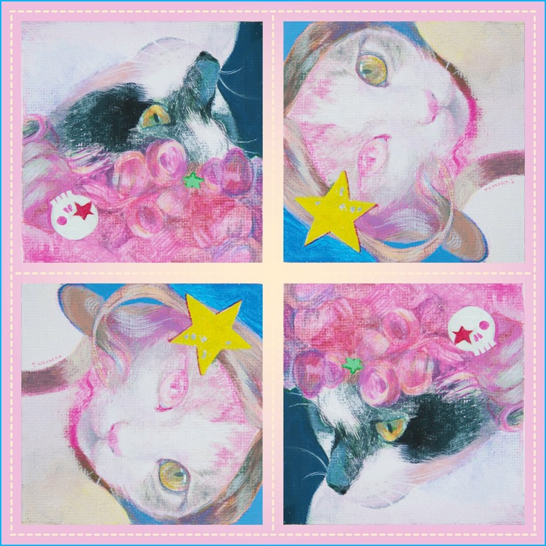 Scarf fashionable cat (poly georgette) - 其他 - 其他人造纤维 