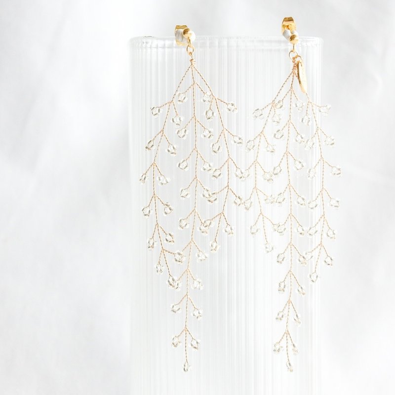 Reissue Shidare (Gold)　wire accessory - 耳环/耳夹 - 其他金属 金色