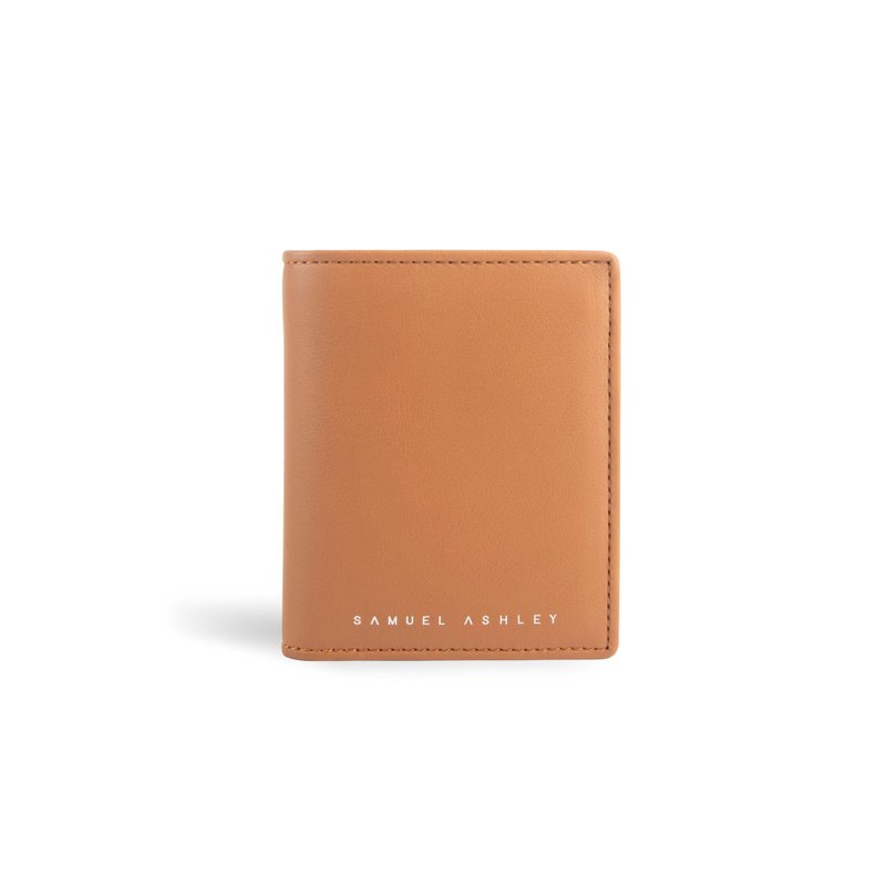 【男士礼物】Chandler RFID直向真皮防盗钱包- 驼色 可加购个性化 - 皮夹/钱包 - 真皮 咖啡色