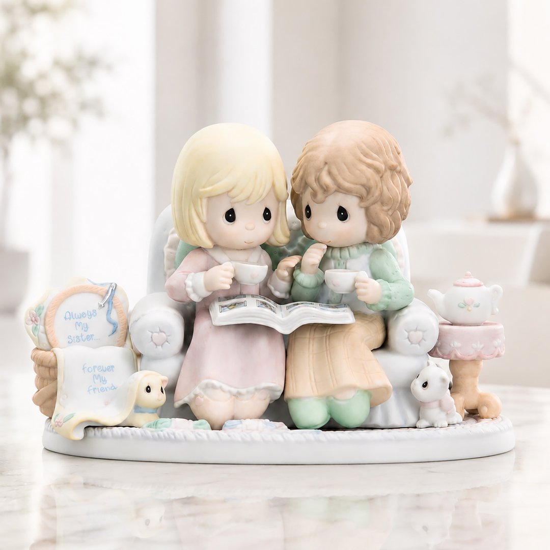 美国 Precious Moments 姊妹时光永远的知己 手绘水滴公仔摆饰 - 玩偶/公仔 - 瓷 