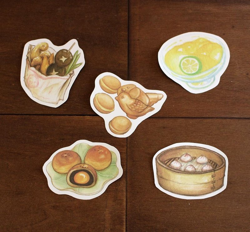 台湾美食防水贴纸 - 贴纸 - 防水材质 多色