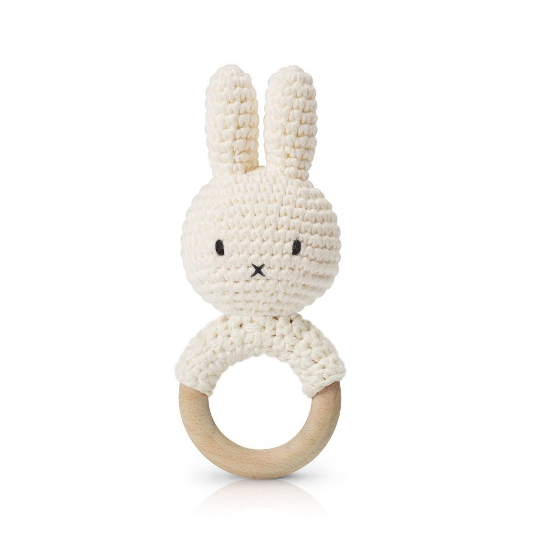 荷兰 Just Dutch | Miffy 米飞兔 手工编织 婴幼儿 手摇铃 白色 - 玩偶/公仔 - 棉 白色