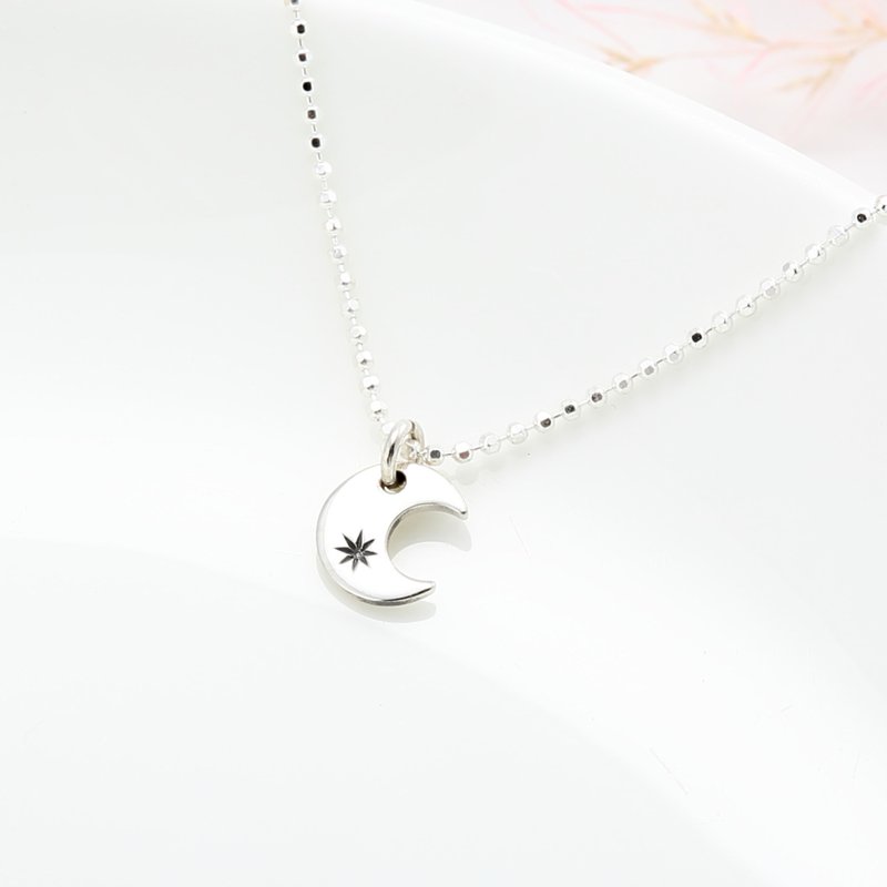 【Angel & Me】月光 星星 月亮 s925 纯银 项链 生日 情人节 礼物 - 项链 - 纯银 银色