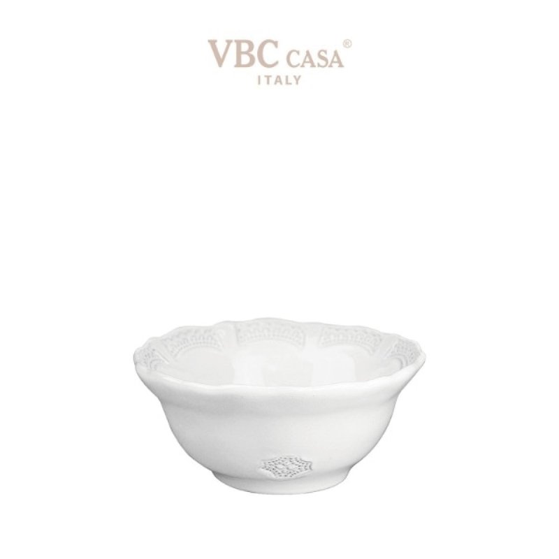 意大利VBC casa 纯白蕾丝系列13cm饭碗 - 碗 - 陶 白色