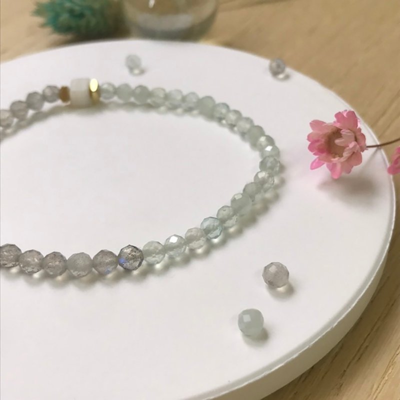 美丽蓝光天然石手链礼物 - 手链/手环 - 宝石 透明