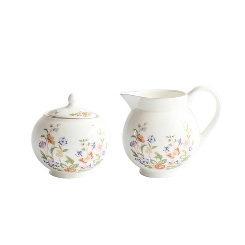 英国Aynsley 小屋花园 骨瓷糖奶罐 - 茶具/茶杯 - 瓷 白色