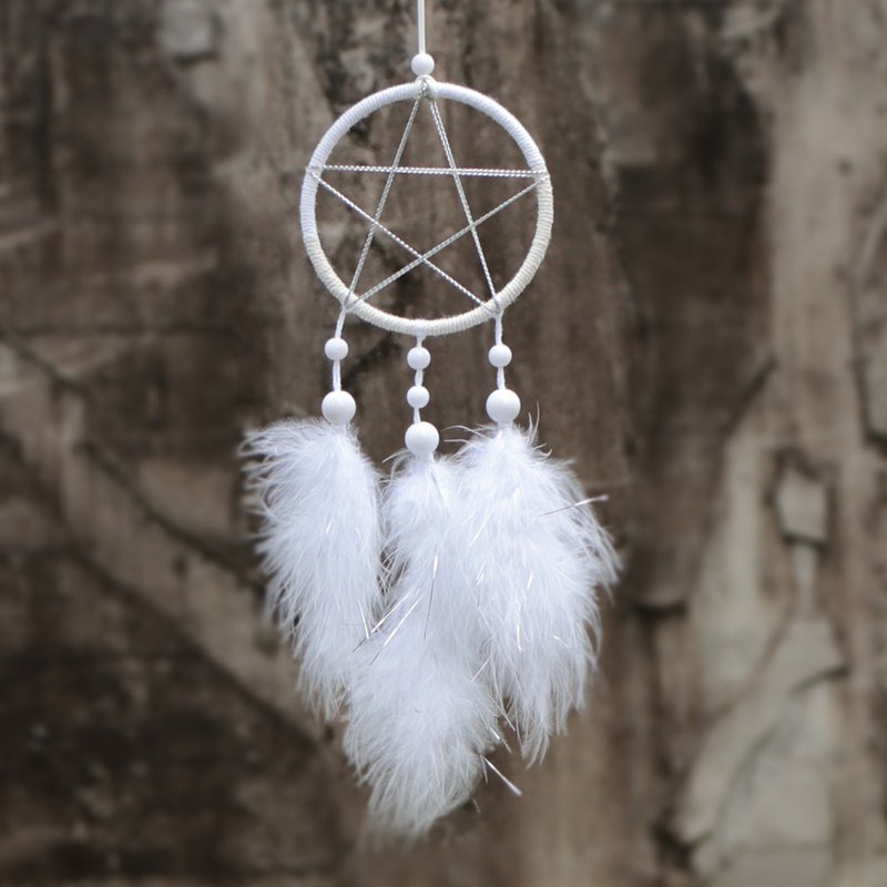 星光熠熠 Star丨手工编织 礼物 捕梦网丨挂饰-钻石白 - 吊饰 - 其他材质 白色