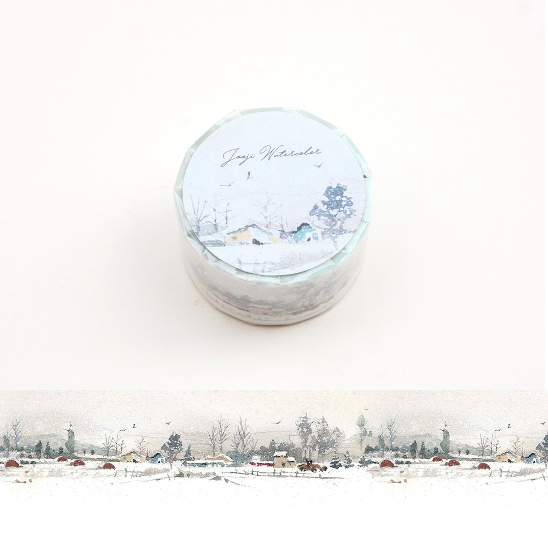 北海道雪景 | 啾吉水彩 手绘纸胶带 贴纸 - 纸胶带 - 纸 白色