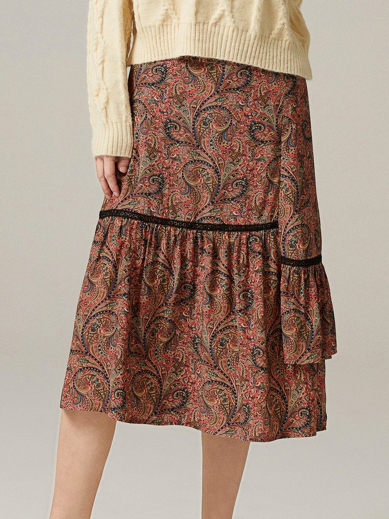 蒂拉不对称皱褶边长裙 - 裙子 - 环保材料 