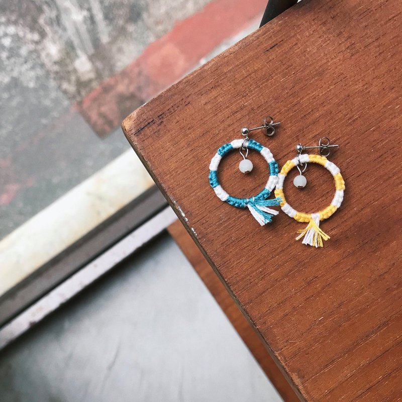 银杏  - 针夹式耳环 - 耳环/耳夹 - 塑料 黄色