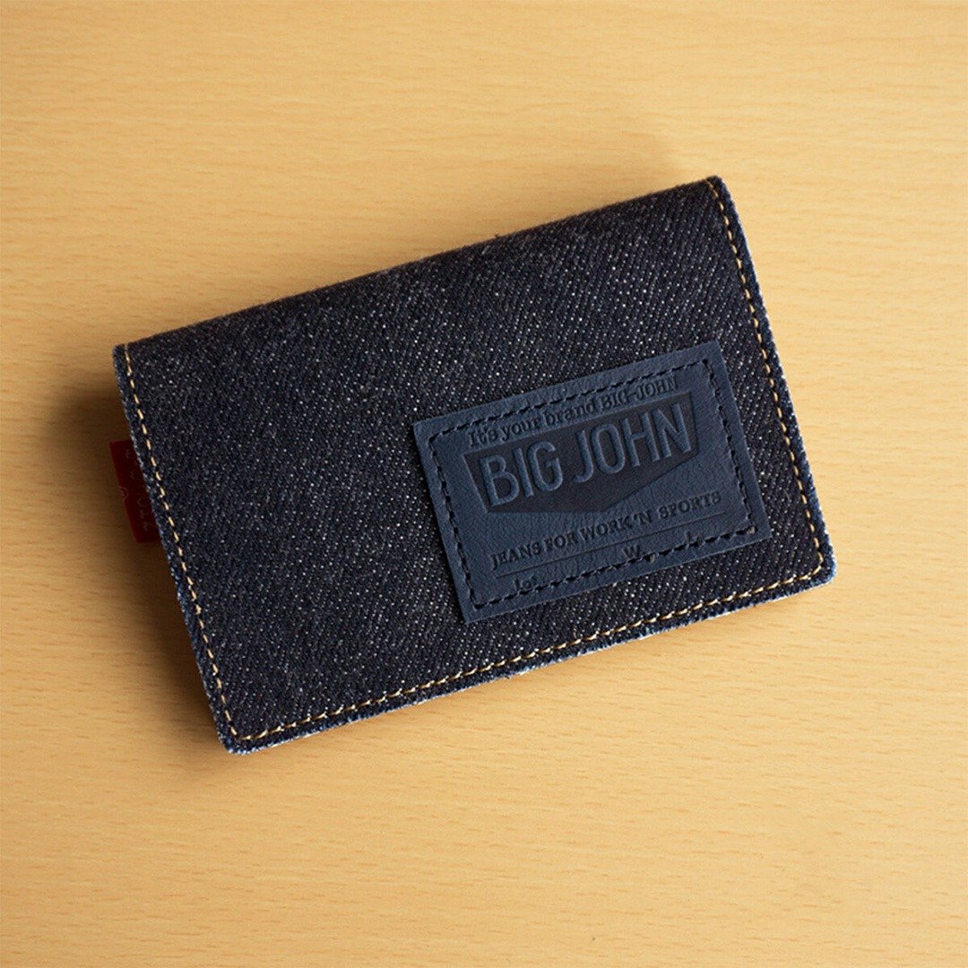 Card Case [BIG JOHN x Seagull] Denim Leather Business Card Holder Card HC03K - 名片夹/名片盒 - 其他材质 蓝色