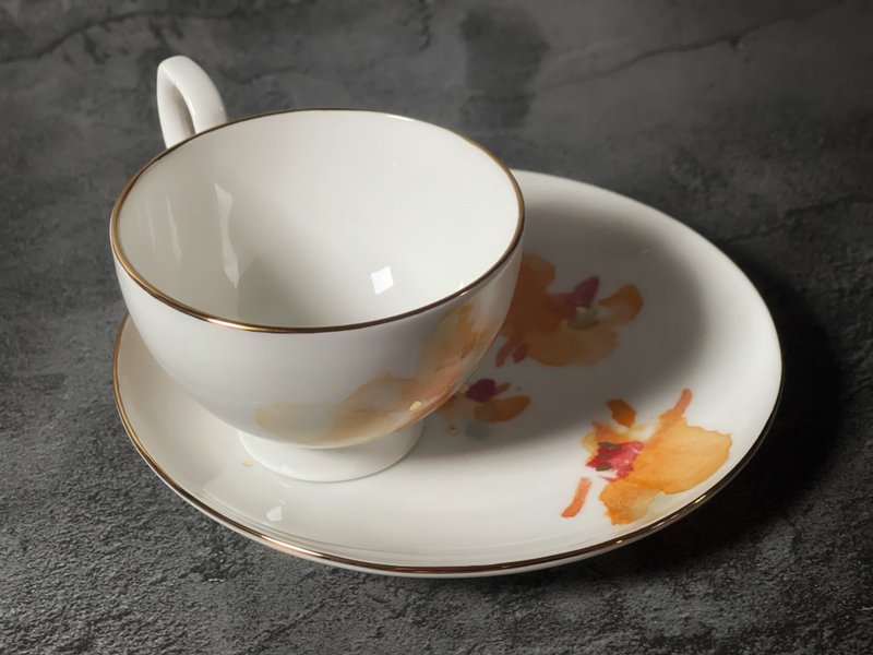 廉外薰风花正开 手绘咖啡杯组 - 咖啡杯/马克杯 - 瓷 白色