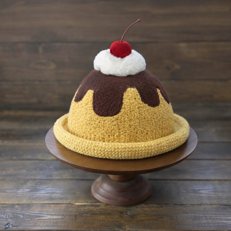 布丁 宝宝 遮阳帽 渔夫帽 弥月组 周岁礼 - 满月礼盒 - 棉．麻 黄色