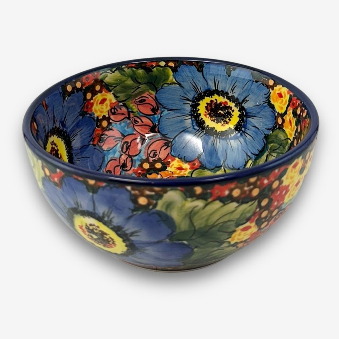 波兰手绘手工陶-大碗 16cm 繁花深处系列 - 碗 - 陶 多色