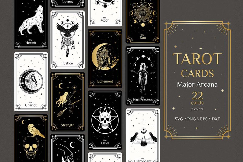 Major Arcana Deck svg, Tarot, Tarot Cards SVG, Witch SVG, Moon SVG, Heavenly - 其他数码设计 - 其他材质 