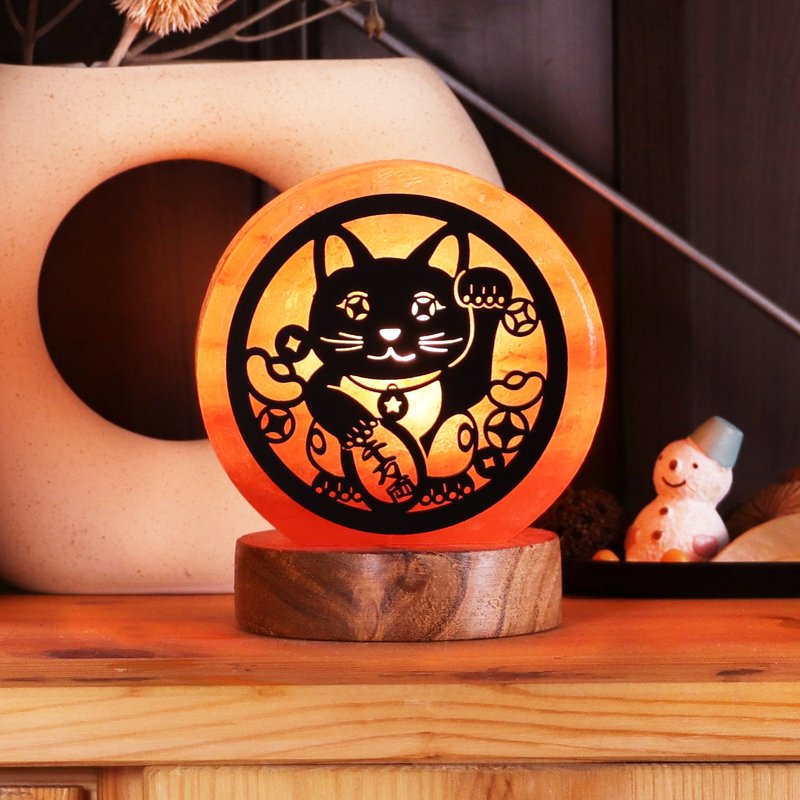 招财猫 I 小剪影 I 多款选择 l 招财 生意兴隆 I 盐灯 - 摆饰 - 其他材质 橘色