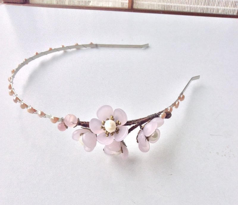 喵手作~一剪梅(发箍版/粉) - 发饰 - 其他材质 粉红色