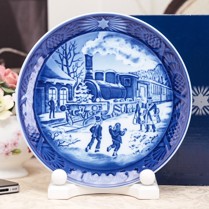 哥本哈根Royal Copenhagen 1993年度生日瓷盘 圣诞来客北欧风摆饰 - 墙贴/壁贴 - 瓷 